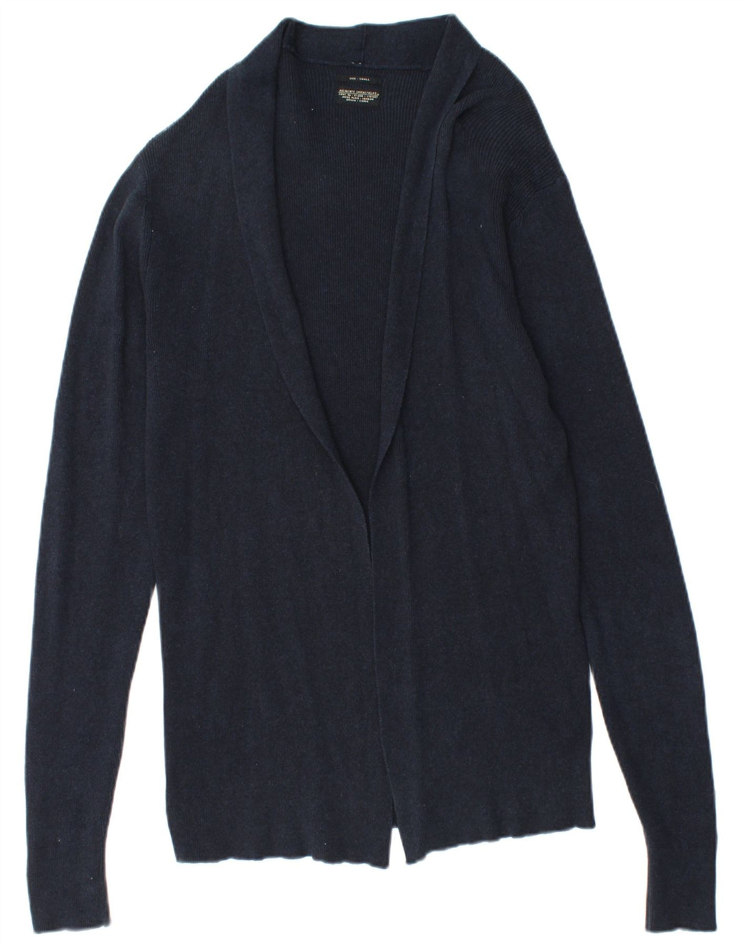 ALL SAINTS Womens Open Cardigan Sweater UK 10 Small Navy Blue Cotton