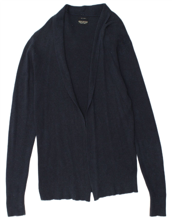 ALL SAINTS Womens Open Cardigan Sweater UK 10 Small Navy Blue Cotton