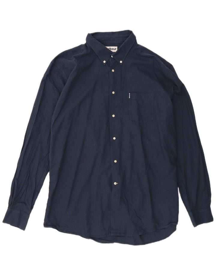Barbour Mens Shirt 3XL Navy Blue Cotton