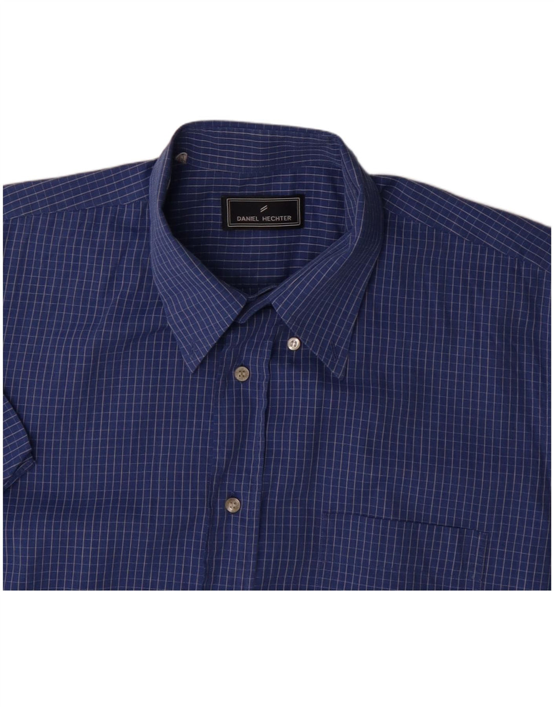 Daniel Hechter Mens Short Sleeve Shirt XL Blue Check