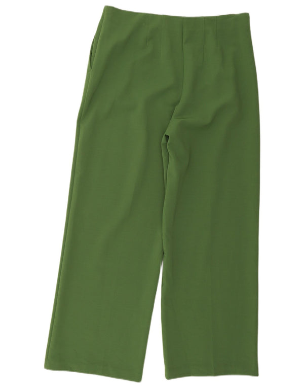 Marks & Spencer Womens High Waist Casual Trousers UK 16 Large W32 L28 Green