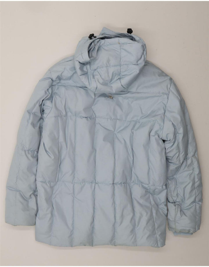 ELHO Womens Loose Fit Hooded Padded Coat UK 14 Medium Blue Polyester Vintage Elho and Second-Hand Elho from Messina Hembry 