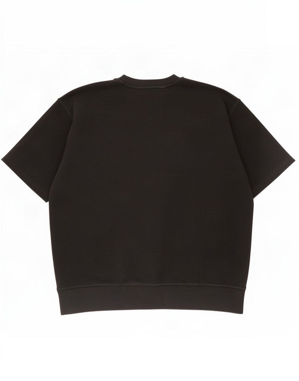 Zara Mens Short Sleeve Sweatshirt Jumper XL Black Cotton