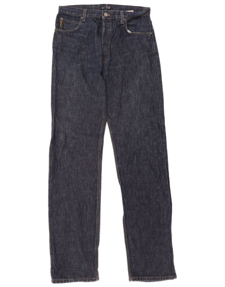Armani Mens Straight Jeans W33 L36 Navy Blue Flecked