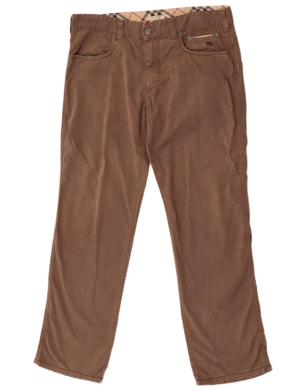 Burberry Mens Straight Casual Trousers IT 50 Medium W34 L30 Grey Cotton