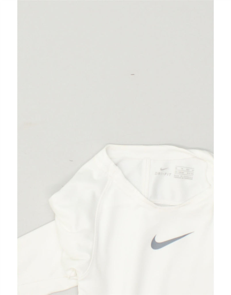 NIKE Boys Dri Fit Top Long Sleeve 6-7 Years White Polyester | Vintage Nike | Thrift | Second-Hand Nike | Used Clothing | Messina Hembry 