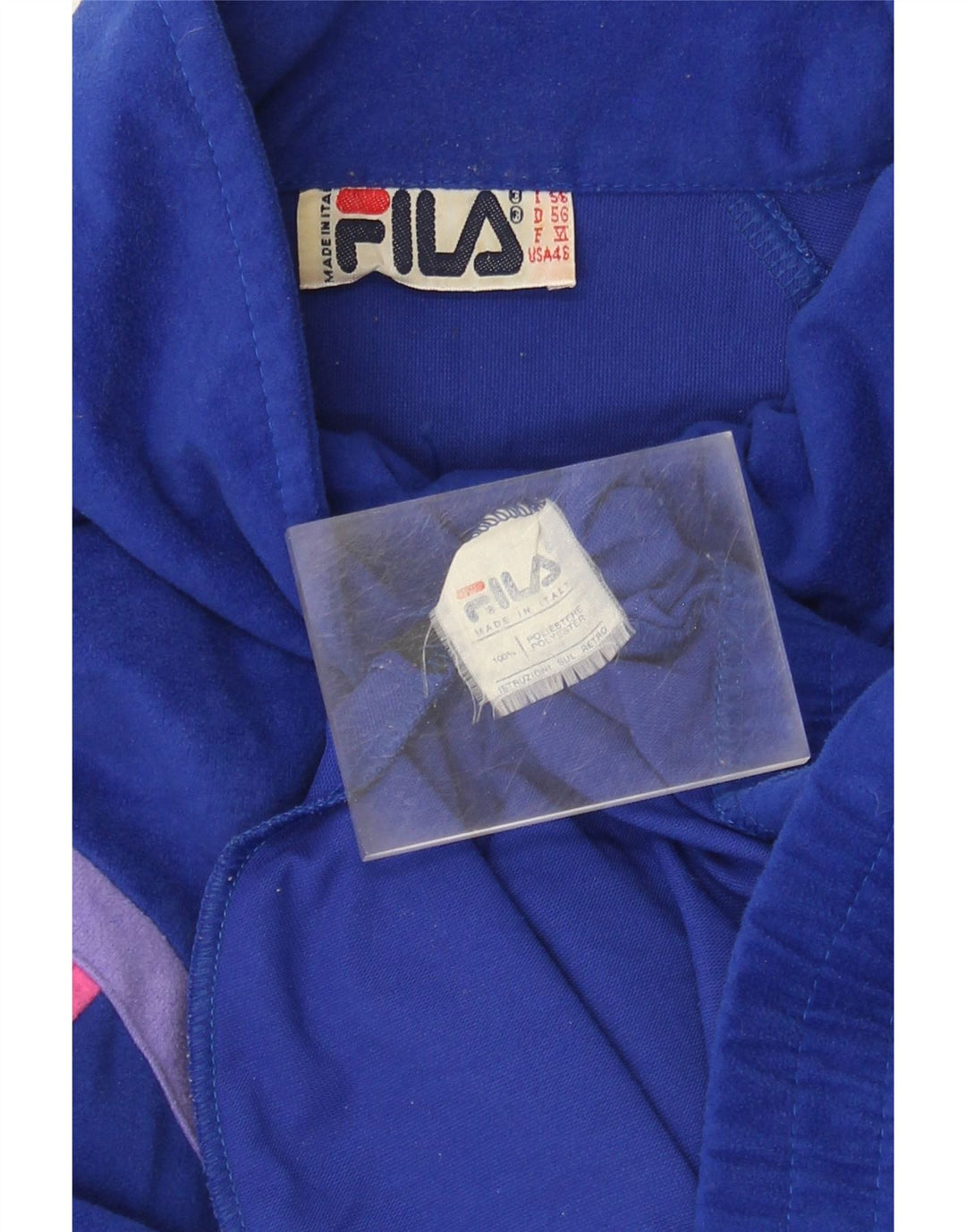 Fila Mens Tracksuit Top Jacket IT 56 XL Blue Colourblock Polyester