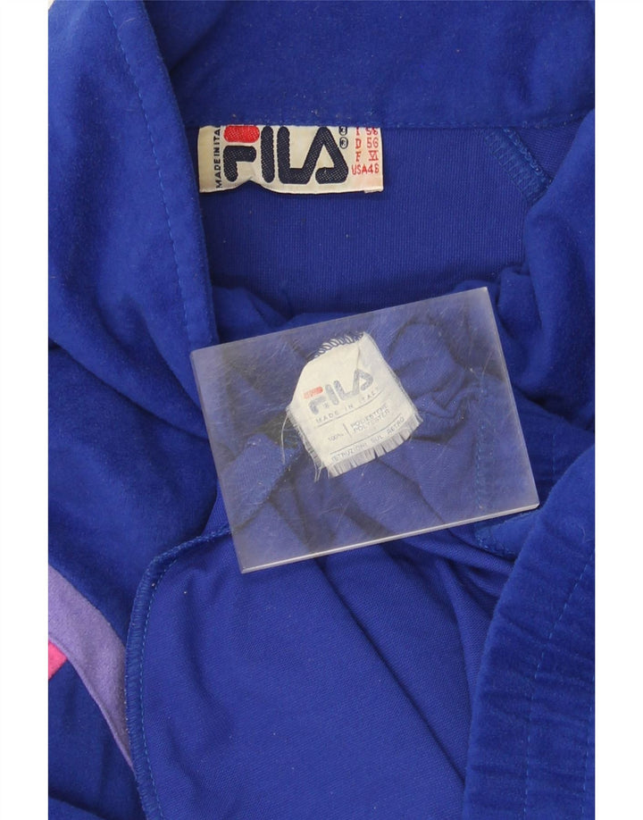 Fila Mens Tracksuit Top Jacket IT 56 XL Blue Colourblock Polyester