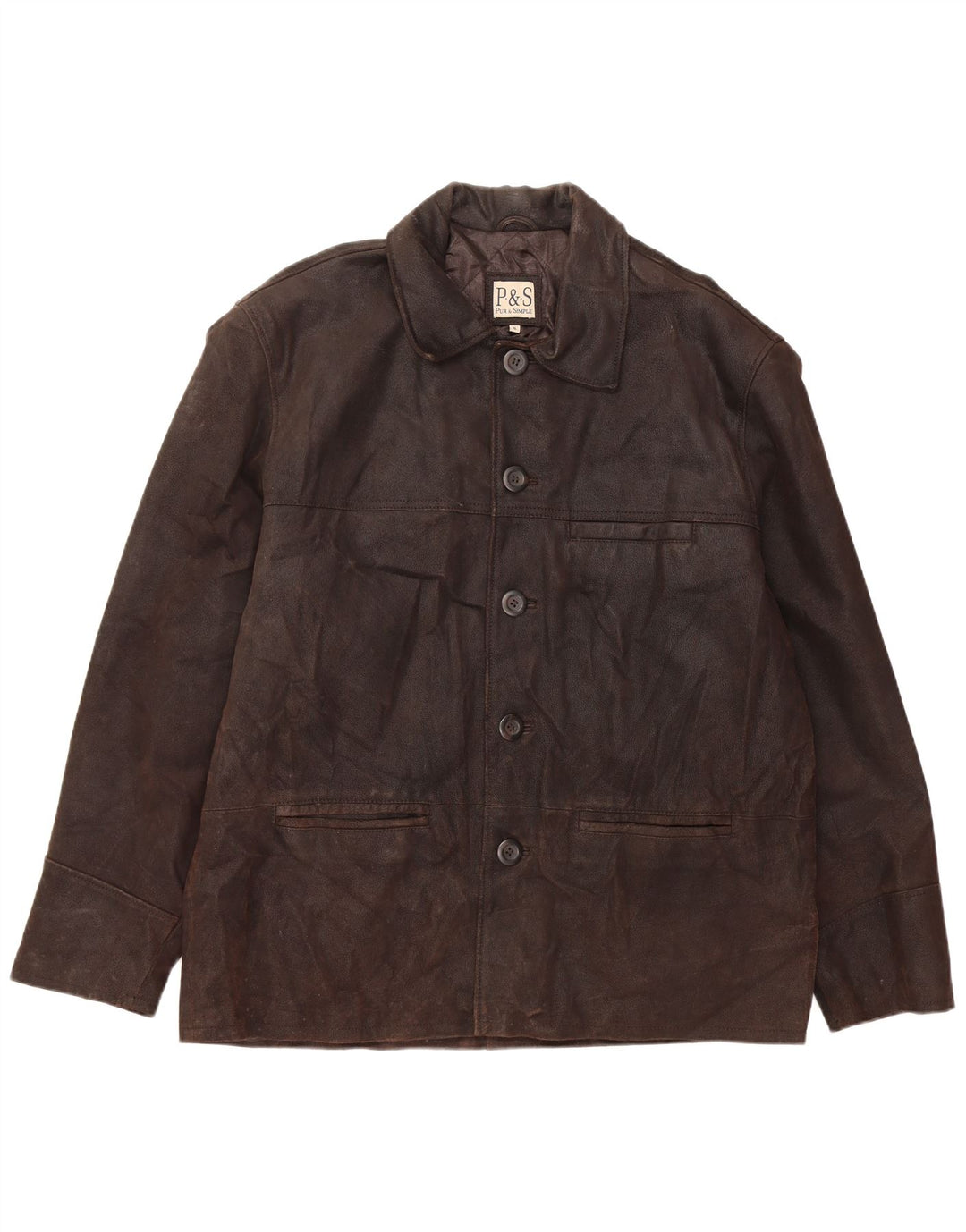 VINTAGE Mens Leather Jacket UK 42 XL Brown Leather