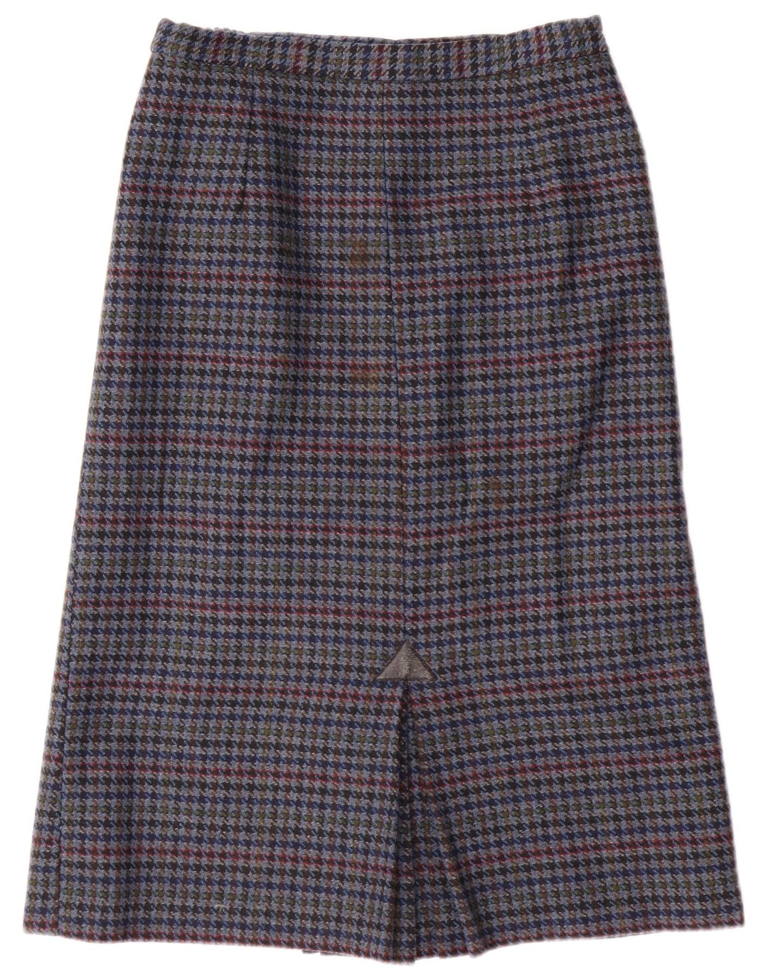 Vintage Womens Pencil Skirt UK 14 Medium W28 Blue Houndstooth
