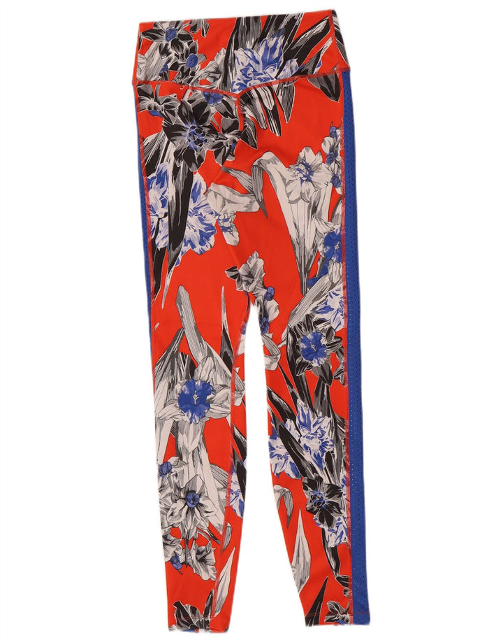 Nike Womens Dri Fit Leggings UK 10 Small  Red Floral
