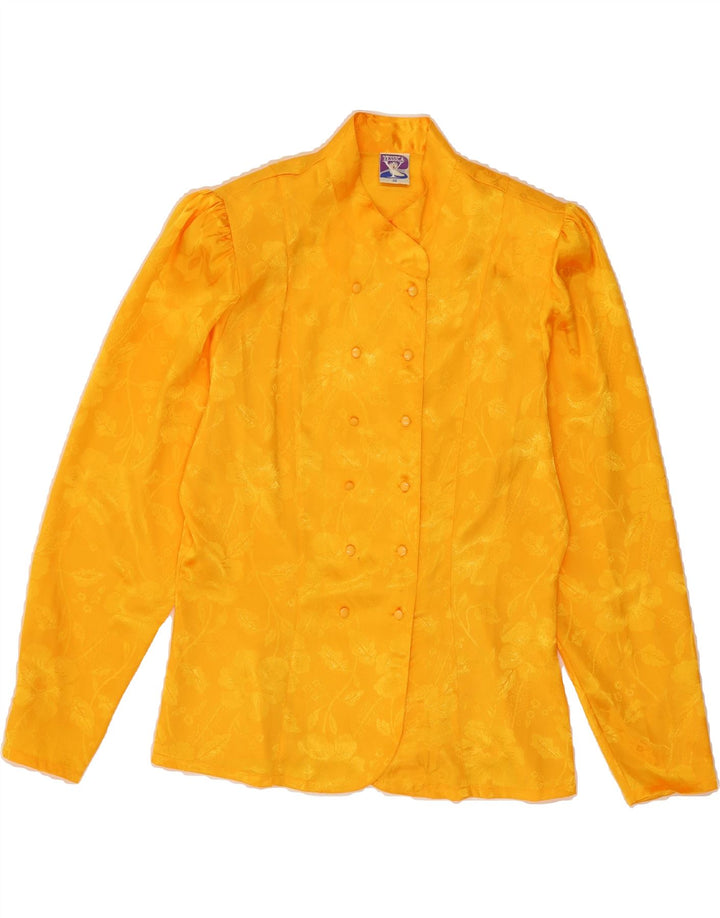 YESSICA Womens Shirt Blouse EU 38 Medium Yellow Floral Polyester Vintage Yessica and Second-Hand Yessica from Messina Hembry 