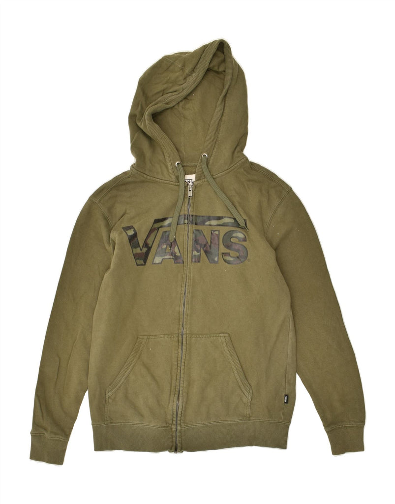 VANS Mens Graphic Zip Hoodie Sweater XS Green Cotton | Vintage Vans | Thrift | Second-Hand Vans | Used Clothing | Messina Hembry 