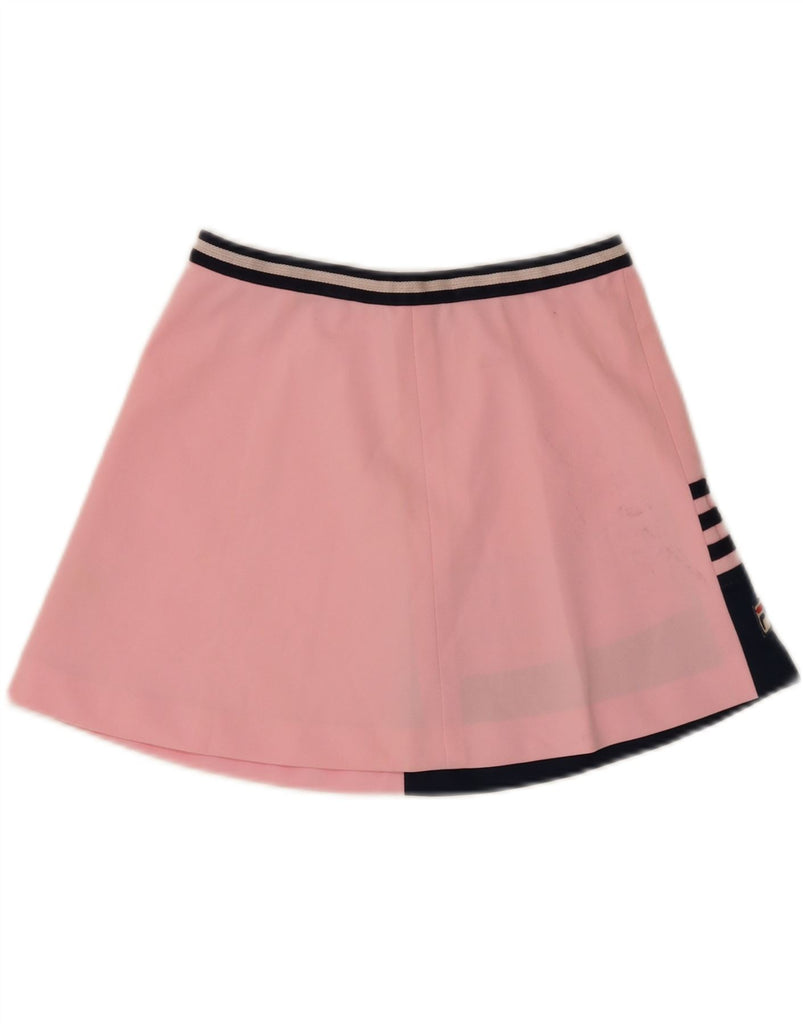 FILA Womens Tennis Skirt IT 42 Medium W26 Pink Colourblock Polyester Vintage Fila and Second-Hand Fila from Messina Hembry 