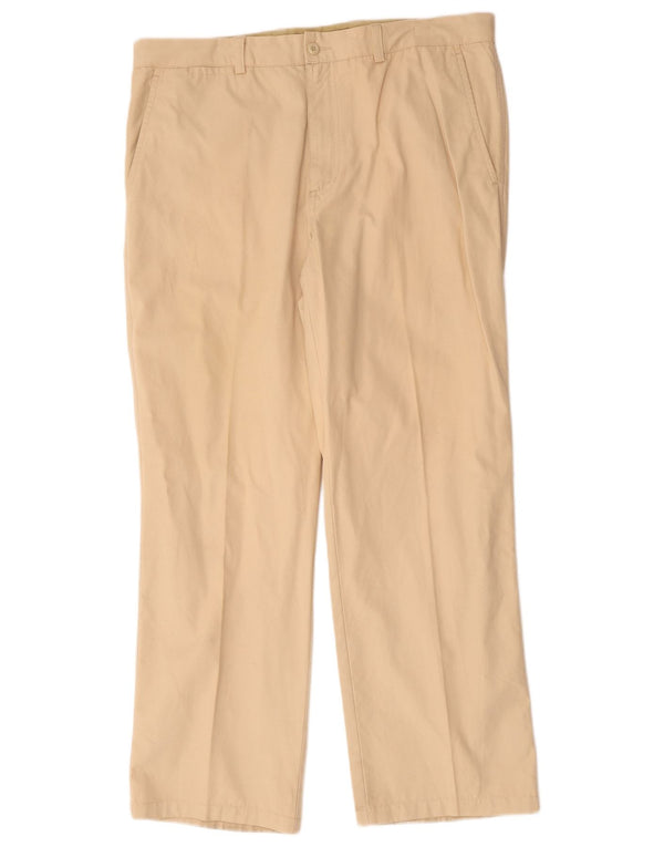 Avirex Mens Straight Chino Trousers W36 L29 Beige Cotton