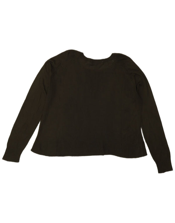 Zara Womens Crop Boat Neck Jumper Sweater UK 14 Medium Green