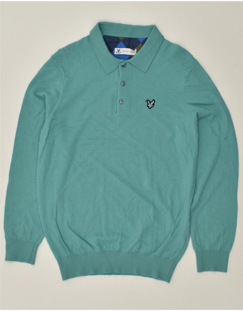 LYLE & SCOTT Mens Slim Fit Polo Neck Jumper Sweater XL Green Virgin Wool | Vintage Lyle & Scott | Thrift | Second-Hand Lyle & Scott | Used Clothing | Messina Hembry 