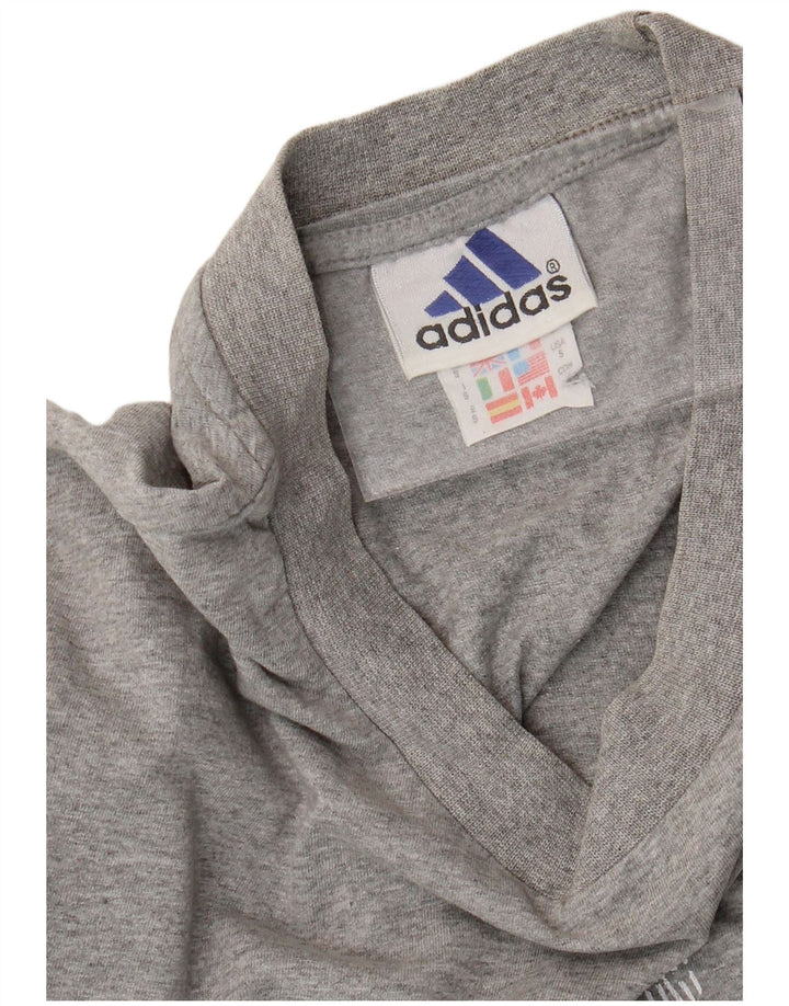 ADIDAS Mens Graphic T-Shirt Top Small Grey Cotton