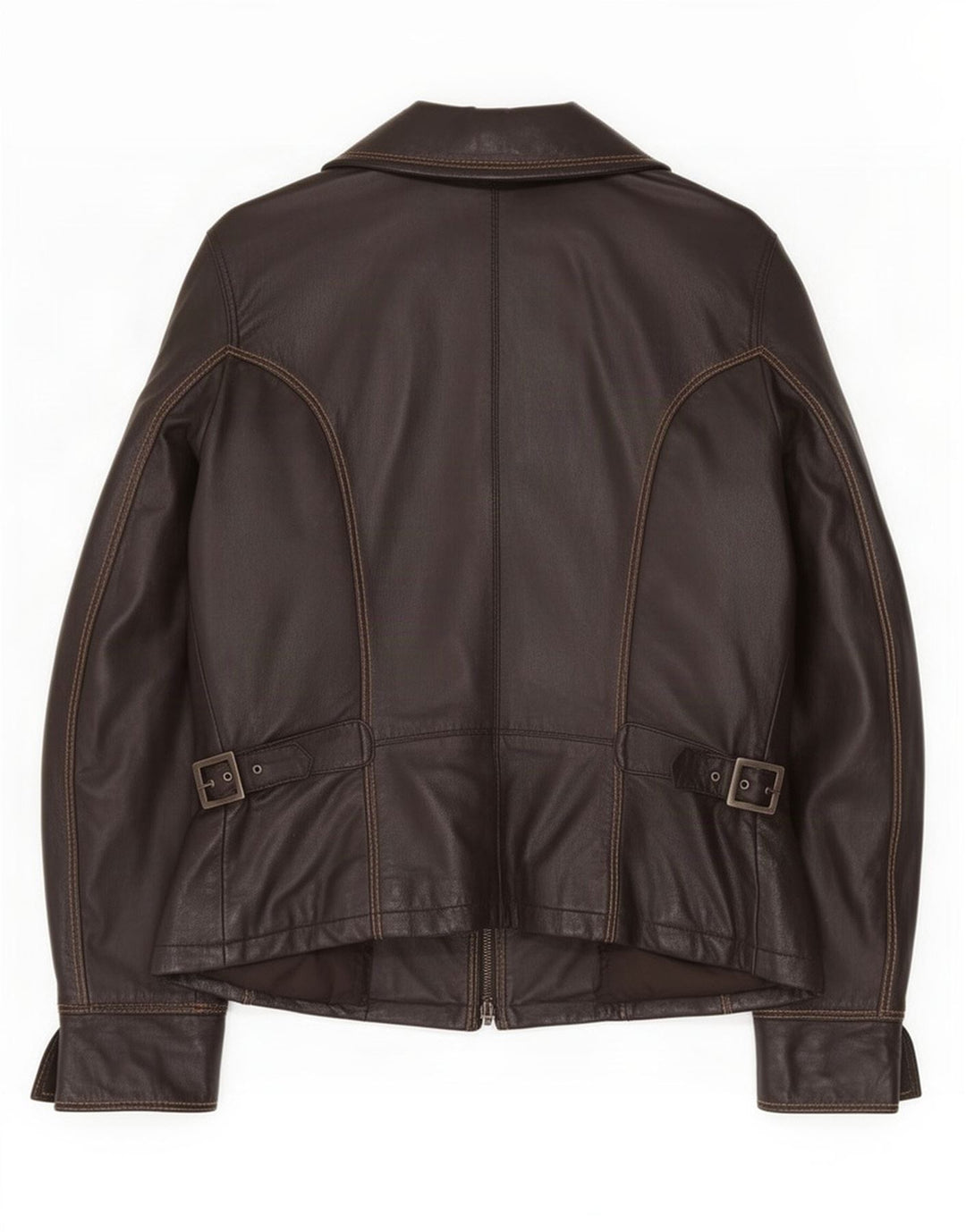 Vintage Womens Leather Jacket IT 44 Medium Brown