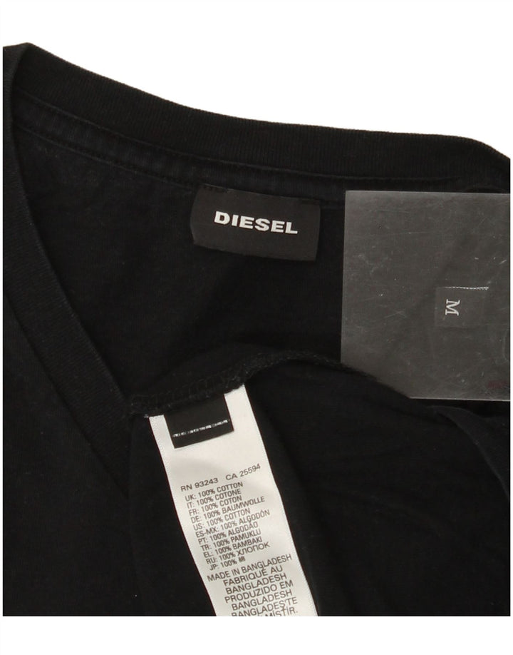 DIESEL Mens T-Shirt Top Medium Black Cotton