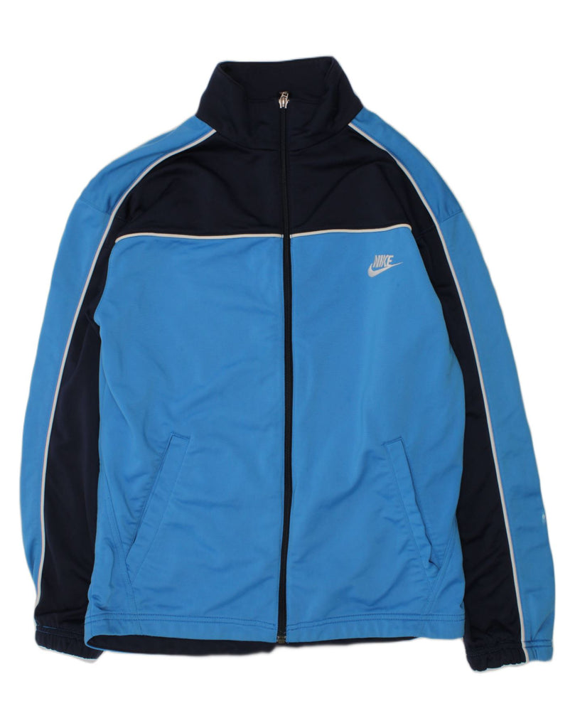 NIKE Boys Graphic Tracksuit Top Jacket 13-14 Years XL Blue Polyester | Vintage Nike | Thrift | Second-Hand Nike | Used Clothing | Messina Hembry 