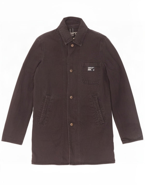 Superdry Mens Parka Jacket UK 36 Small Black Cotton