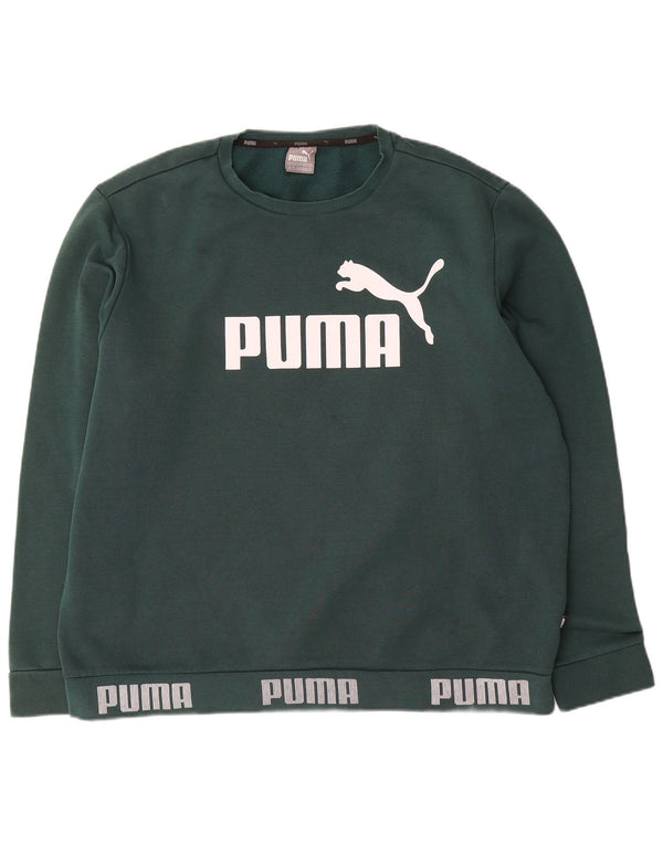 Puma Mens Graphic Sweatshirt Jumper XL Green Cotton
