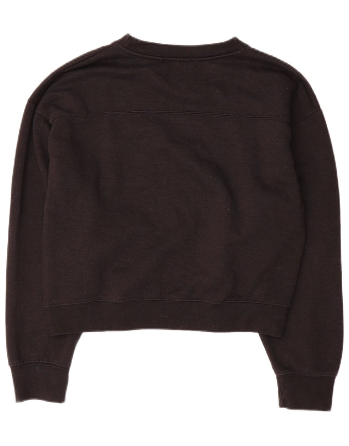 Zara Womens Crop Oversized Sweatshirt Jumper UK 10 Small Black Polyester