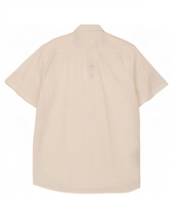Tommy Hilfiger Mens Short Sleeve Shirt 2XL White Cotton