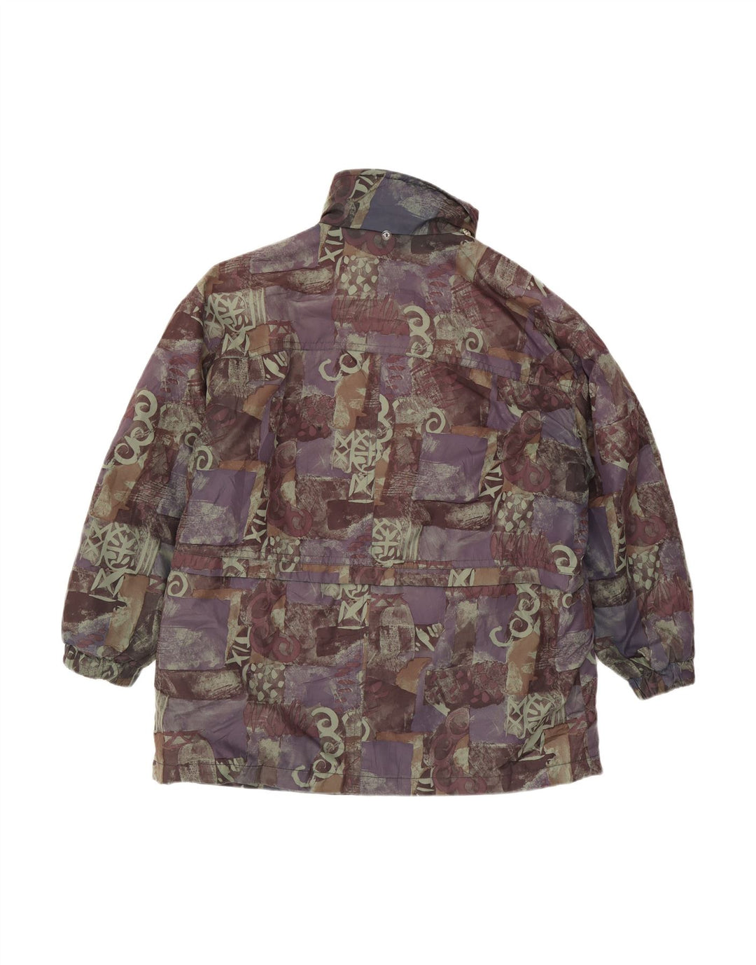 SCHERER Womens Oversized Windbreaker Jacket UK 20 2XL Purple Geometric