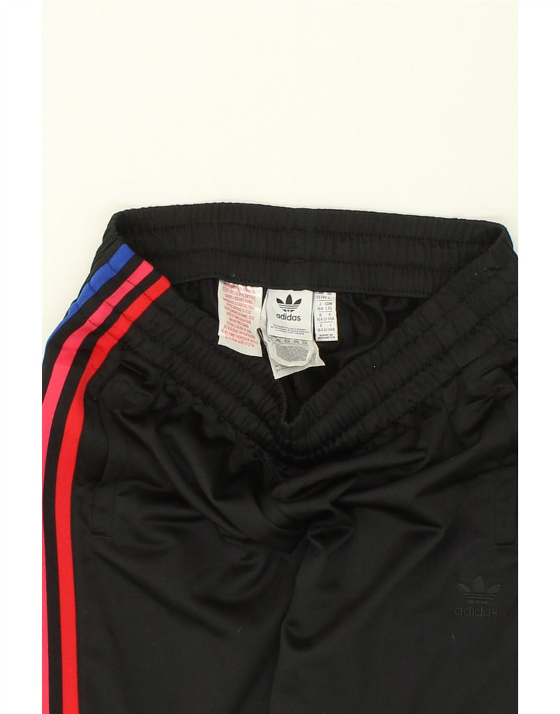 ADIDAS Boys Graphic Tracksuit Trousers Joggers 13-14 Years Black Polyester | Vintage Adidas | Thrift | Second-Hand Adidas | Used Clothing | Messina Hembry 