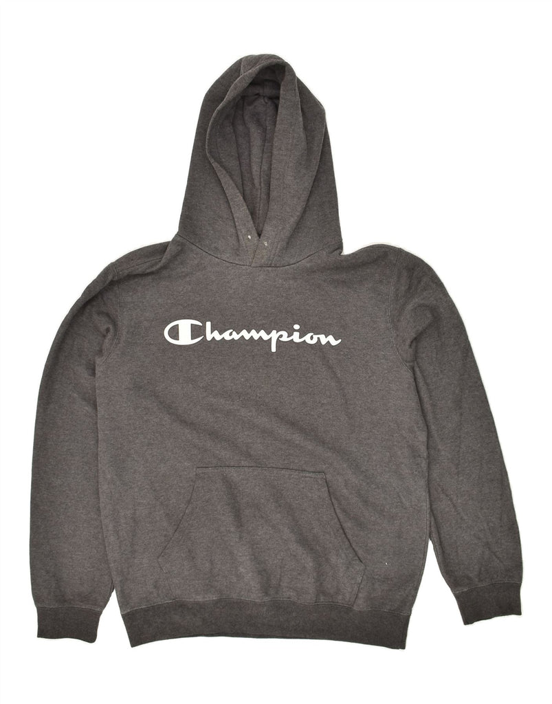 CHAMPION Mens Graphic Hoodie Jumper Large Grey | Vintage Champion | Thrift | Second-Hand Champion | Used Clothing | Messina Hembry 