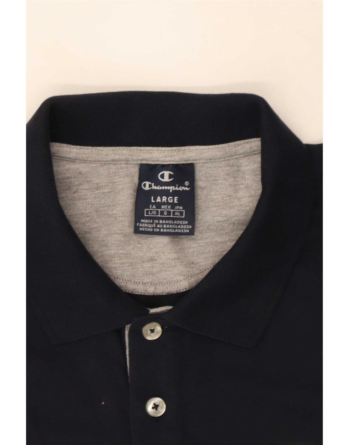 Champion Mens Graphic Polo Shirt Large Black