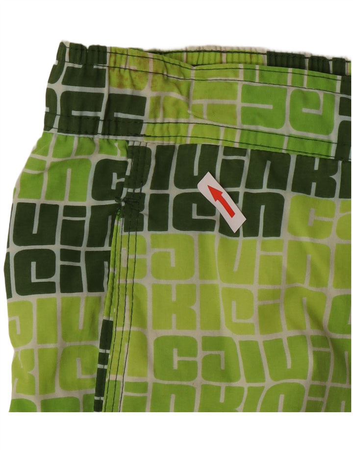 Calvin Klein Mens Graphic Swimming Shorts Large Green Nylon