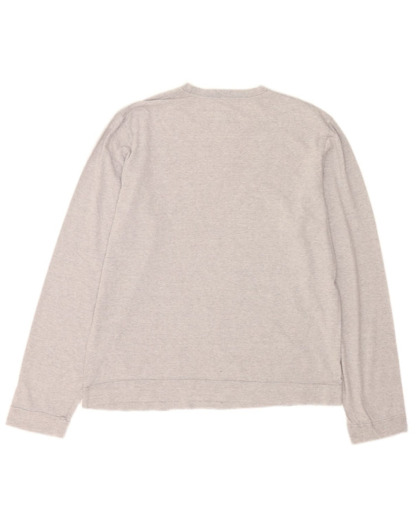 Calvin Klein Jeans Mens Graphic Top Long Sleeve XL Grey Colourblock Cotton
