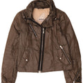 Hogan Womens Padded Jacket IT 42 Medium Brown Polyester