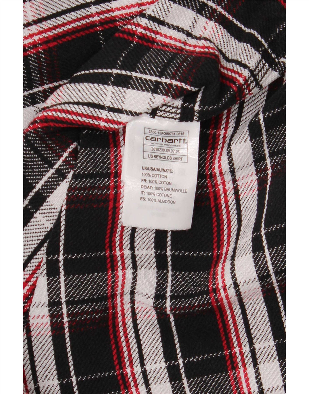 Carhartt Mens Worker Wear Regular Fit Flannel Shirt Large Black Plaid