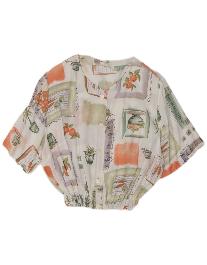 VINTAGE Womens Abstract Pattern Shirt Blouse IT 44 Medium Multicoloured
