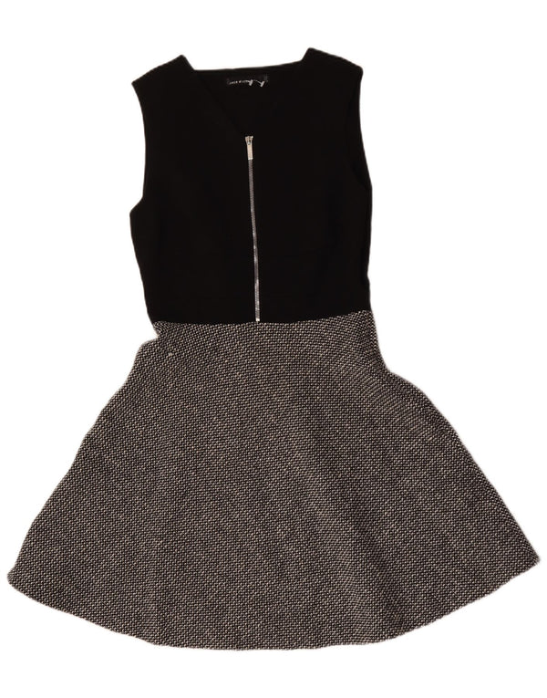 Karen Millen Womens Sleeveless A-Line Dress UK 12 Medium Black Viscose