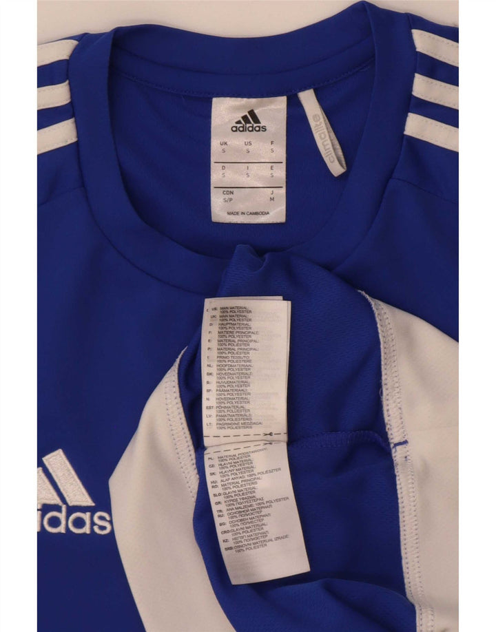 Adidas Mens Climalite T-Shirt Top Small Blue Colourblock Polyester