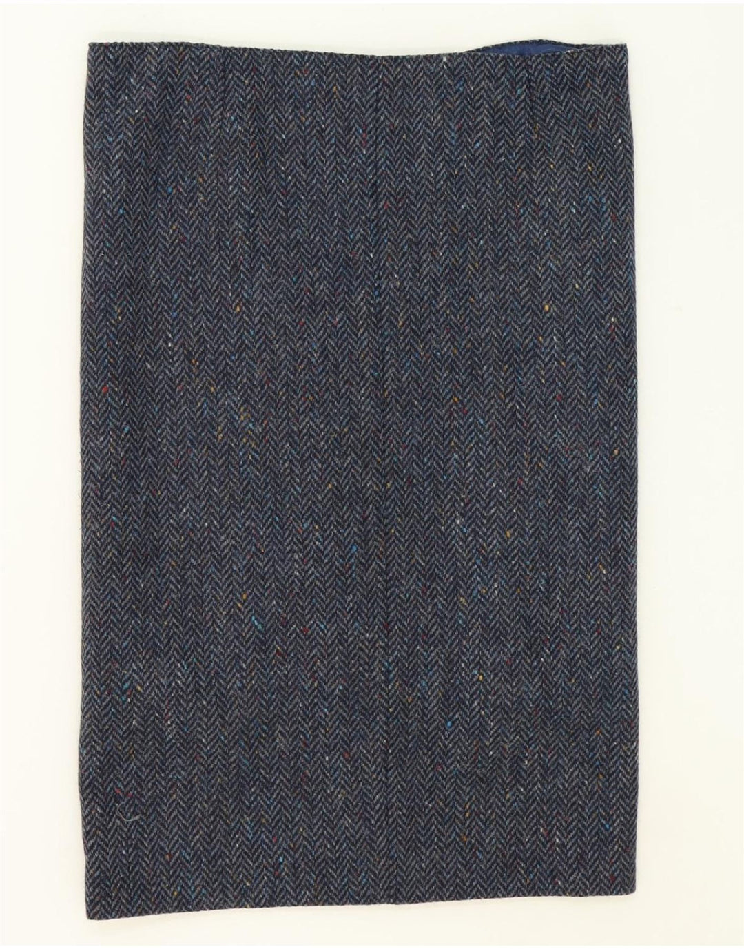 VINTAGE Womens Straight Skirt W38 XL Blue Herringbone Vintage Vintage and Second-Hand Vintage from Messina Hembry 