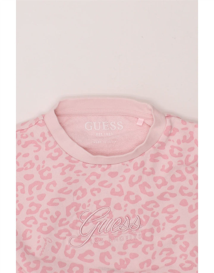 GUESS Girls Abstract Pattern Graphic Sweatshirt Jumper 3-4 Years Pink Vintage Guess and Second-Hand Guess from Messina Hembry 