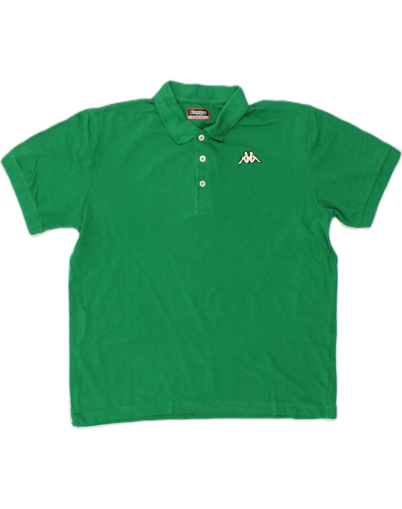 KAPPA Mens Polo Shirt Large Green Cotton | Vintage Kappa | Thrift | Second-Hand Kappa | Used Clothing | Messina Hembry 