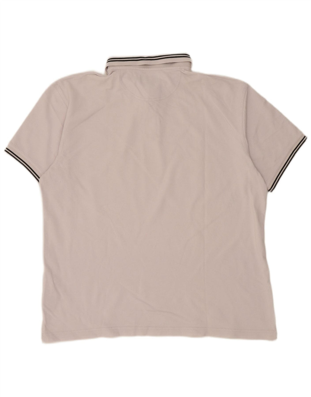 BARBOUR Mens Polo Shirt 2XL White Striped Cotton