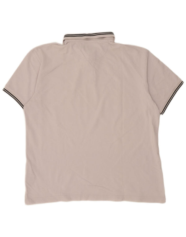 BARBOUR Mens Polo Shirt 2XL White Striped Cotton