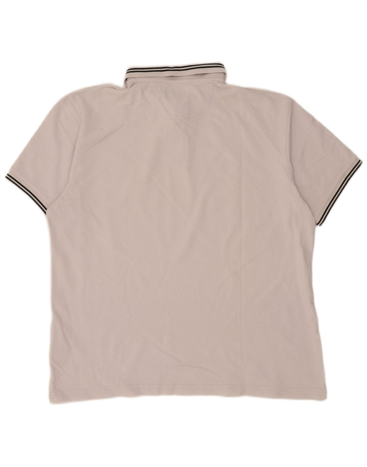 BARBOUR Mens Polo Shirt 2XL White Striped Cotton