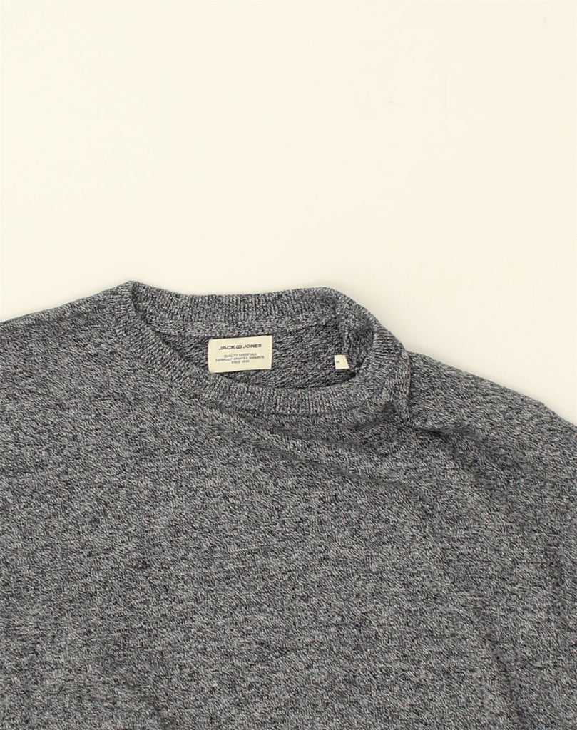 JACK & JONES Mens Crew Neck Jumper Sweater Small Grey Flecked Cotton | Vintage Jack & Jones | Thrift | Second-Hand Jack & Jones | Used Clothing | Messina Hembry 