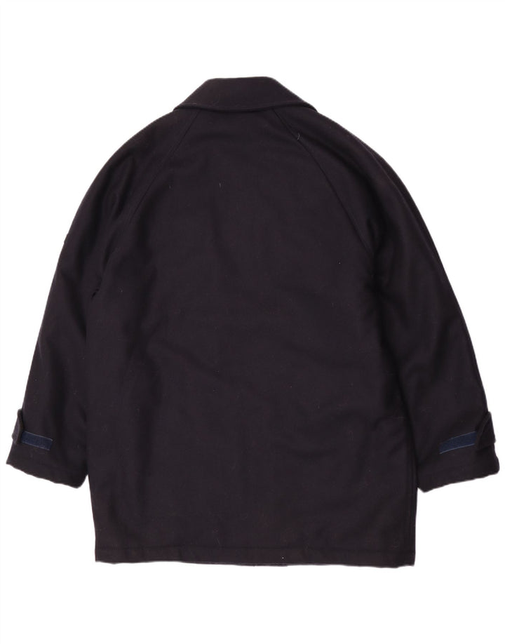 Ivy Oxford Mens Overcoat IT 48 Medium Navy Blue Wool