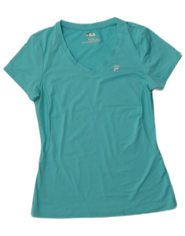 FILA Womens T-Shirt Top UK 8 Small Turquoise Polyester