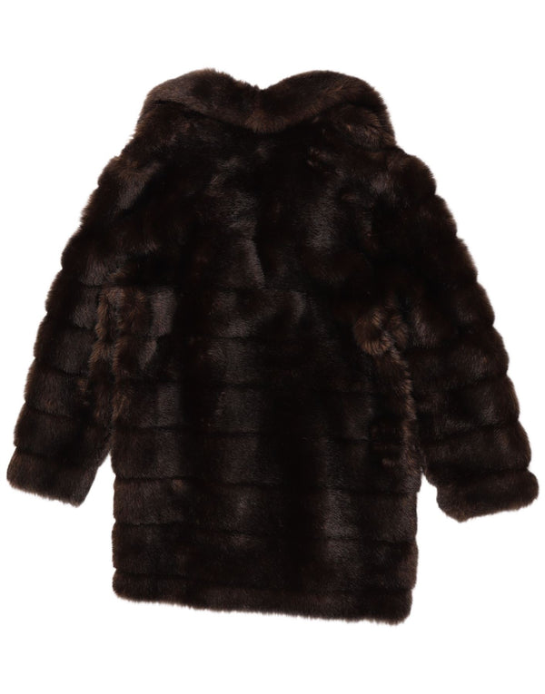 Sinclair Womens Faux Fur Overcoat EU 38/40 Medium Brown Modacryl
